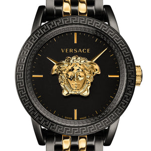 Versace Palazzo Empire Black Dial Two Tone Steel Strap Watch for Men - VERD01119 Authentic Buy Shop Now