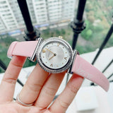Versace V-Motif Silver Dial Pink Leather Strap Watch for Women - VERE00118 Authentic Buy Shop Now