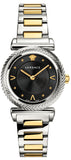 Versace V-Motif Black Dial Two Tone Steel Strap Watch for Women - VERE00518 Authentic Buy Shop Now