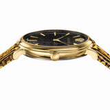 Versace V-Circle Black Dial Gold Leather Strap Watch for Women - VBP13017 Authentic Buy Shop Now