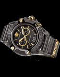 Versace Icon Active Chronograph Black Dial Black Steel Strap Watch for Men - VEZ700421 Authentic Buy Shop Now