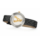 Versace Virtus Quartz White Dial Black Leather Strap Watch For Women - VET300421 Authentic Buy Shop Now