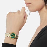 Versace Virtus Quartz Green Dial Two Tone Steel Strap Watch For Women - VET300821 Authentic Buy Shop Now