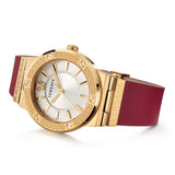 Versace Greca Silver Dial Red Leather Strap Watch for Women - VEVH00420 Authentic Buy Shop Now