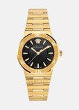 Versace Greca Black Dial Gold Steel Strap Watch for Women - VEVH00820 Authentic Buy Shop Now
