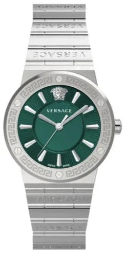 Versace Grace Quartz Green Dial Silver Steel Strap Watch For Women - VEVH00920 Authentic Buy Shop Now