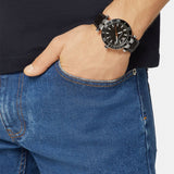 Versace Greca Sport Quartz Black Dial Black Leather Strap Watch For Men - VEZ300221 Authentic Buy Shop Now