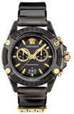 Versace Icon Active Chronograph Black Dial Black Steel Strap Watch for Men - VEZ700421 Authentic Buy Shop Now