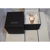 Gucci G Timeless Quartz Gold Dial Gold Steel Strap Watch For Women - YA126482 Authentic Buy Shop Now