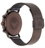 Emporio Armani Aviator Chronograph Grey Dial Brown Mesh Bracelet Watch For Men - AR11169 Authentic Buy Shop Now