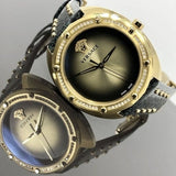 Versace Shadov Quartz Gold Dial Black Leather Strap Watch for Women - VEBM01118 Authentic Buy Shop Now