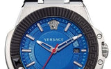 Versace Chain Reaction Quartz Blue Dial Blue & Black Leather Strap Watch for Men - VEDY00119 Authentic Buy Shop Now