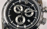 Versace V Ray Chronograph Quartz Black Dial Black Leather Strap Watch For Men - VE2I00121 Authentic Buy Shop Now