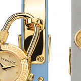Versace Medusa Lock Icon Quartz White Dial Blue Leather Strap Watch for Women - VEDW00419 Authentic Buy Shop Now
