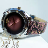 Versace Shadov Pink Dial Pink Leather Strap Watch for Women - VEBM00818 Authentic Buy Shop Now