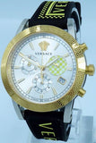 Versace Sports Tech Chronograph Silver Dial Black Rubber Strap Watch for Women - VELT00519 Authentic Buy Shop Now