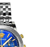 Versace Sport Tech Chronograph Blue Dial Silver Steel Strap Watch for Men - VELT00219 Authentic Buy Shop Now