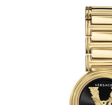 Versace V Virtus Quartz Black Dial Gold Steel Strap Watch For Women - VET300121 Authentic Buy Shop Now
