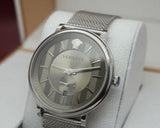 Versace V-Circle Silver Dial Silver Mesh Bracelet Watch for Men - VBQ060017 Authentic Buy Shop Now