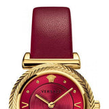 Versace V-Motif Red Dial Red Leather Strap Watch for Women - VERE00418 Authentic Buy Shop Now