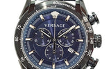 Versace V-Ray Chronograph Quartz Blue Dial Black Leather Strap Watch For Men - VEDB00418 Authentic Buy Shop Now