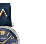 Versace V-Twist Quartz Blue Dial Blue Leather Strap Watch for Women - VELS00119 Authentic Buy Shop Now