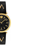 Versace V-Twist Black Dial Black Leather Strap Watch for Women - VELS00619 Authentic Buy Shop Now
