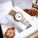 Versace V-Flare Quartz Silver Dial Gold Steel Strap Watch for Women - VEBN00718 Authentic Buy Shop Now