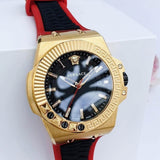 Versace Chain Reaction Quartz Black Dial Red & Black Rubber Strap Watch for Men - VEDY00319 Authentic Buy Shop Now