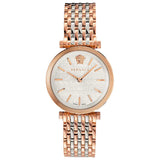Versace V-Twist White Dial Two Tone Mesh Bracelet Watch for Women - VELS00719 Authentic Buy Shop Now