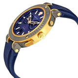 Versace V Extreme Chronograph Blue & Gold Tone Dial Blue Rubber Strap Watch for Men - VCN010017 Authentic Buy Shop Now