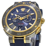 Versace V Extreme Chronograph Blue & Gold Tone Dial Blue Rubber Strap Watch for Men - VCN010017 Authentic Buy Shop Now