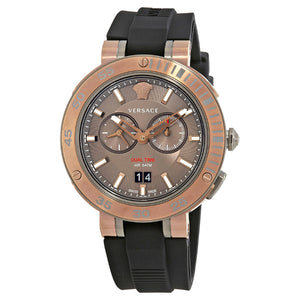 Versace V Extreme Chronograph Brown Tone Dial Black Rubber Strap Watch for Men - VCN030017 Authentic Buy Shop Now