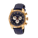 Versace V-Ray Blue Chronograph Blue Dial Blue Leather Strap Watch for Men - VDB030014 Authentic Buy Shop Now