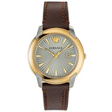 Versace V-Urban Quartz Grey Dial Brown Leather Strap Watch for Men - VELQ00219 Authentic Buy Shop Now