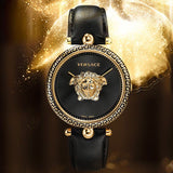 Versace Palazzo Empire Black Dial Black Leather Strap Watch for Women - VCO020017 Authentic Buy Shop Now
