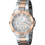 Guess Vista Analog Diamonds Silver Dial Two Tone Steel Strap Watch for Women - W0024L1 Authentic Buy Shop Now