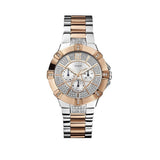 Guess Vista Analog Diamonds Silver Dial Two Tone Steel Strap Watch for Women - W0024L1 Authentic Buy Shop Now
