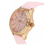 Guess Sparkling Diamonds Pink Dial Pink Rubber Strap Watch for Women - W0032L9 Authentic Buy Shop Now