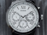 Guess Sunrise Multifunction Quartz White Dial Silver Steel Strap Watch For Women - W0330L3 Authentic Buy Shop Now