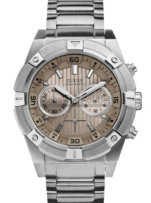 Guess Jolt Chronograph Grey Dial Silver Steel Strap Watch for Men - W0377G1 Authentic Buy Shop Now