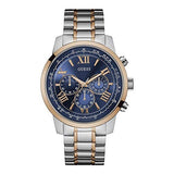 Guess Horizon Chronograph Blue Dial Two Tone Steel Strap Watch For Men - W0379G7 Authentic Buy Shop Now