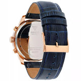 Guess Horizon Chronograph Blue Dial Blue Leather Strap Watch For Men - W0380G5 Authentic Buy Shop Now