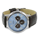 Guess Wafer Analog Blue Dial Brown Leather Strap Watch For Men - W0496G2 Authentic Buy Shop Now