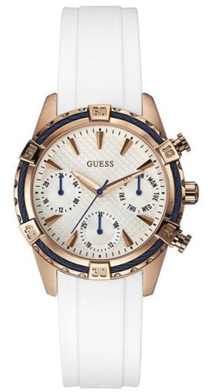 Guess Catalina White Dial White Silicon Strap Watch For Women - W0562L1 Authentic Buy Shop Now