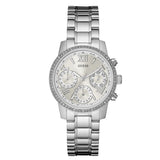 Guess Mini Sunrise Chronograph Quartz Silver Dial Silver Steel Strap Watch For Women - W0623L1 Authentic Buy Shop Now