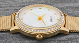 Guess Chelsea Mother of Pearl White Dial Gold Mesh Strap Watch For Women - W0647L3 Authentic Buy Shop Now