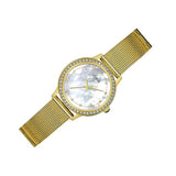 Guess Chelsea Mother of Pearl White Dial Gold Mesh Strap Watch For Women - W0647L3 Authentic Buy Shop Now