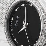 Guess Chelsea Crystals Black Dial Silver Mesh Bracelet Watch For Women - W0647L5 Authentic Buy Shop Now
