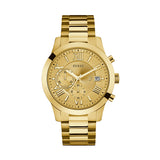 Guess Atlas Chronograph Gold Dial Gold Steel Strap Watch For Men - W0668G4 Authentic Buy Shop Now